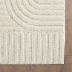 Best Studio Deco Tapis à relief Lena Crème 80x250cm
