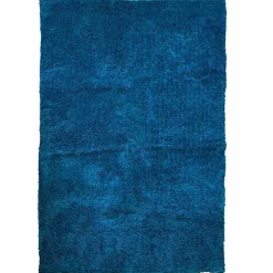 Outlet Meubletmoi Tapis 140 x 200 cm shaggy à poils courts doux bleu canard - COSMOS
