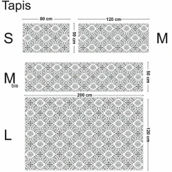 99Deco Tapis antidérapant - Agathe - vinyle - int./ext. - Multicolore - 50x200cm* Tapis Pour Cuisine
