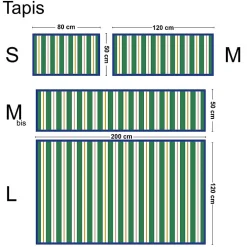 99Deco Tapis antidérapant - Aveiro - vinyle - int./ext. - Vert - 50x200cm* Tapis Pour Cuisine