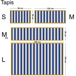 99Deco Tapis antidérapant - Bari - vinyle - int./ext. - Bleu - 50x120cm* Tapis Pour Cuisine