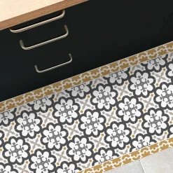 Hot 99DECO Tapis antidérapant - Cassandre - vinyle - int./ext. - Multicolore - 50x120cm