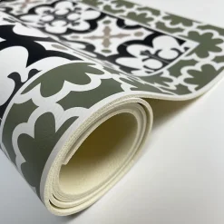 99DECO Tapis antidérapant - Cassandre - vinyle - int./ext. - Vert - 50x200cm* Tapis Pour Cuisine