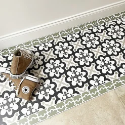 99DECO Tapis antidérapant - Cassandre - vinyle - int./ext. - Vert - 50x200cm* Tapis Pour Cuisine