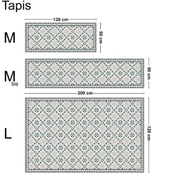 Hot 99DECO Tapis antidérapant - CC Léonie - vinyle - int./ext. - Bleu - 50x200cm