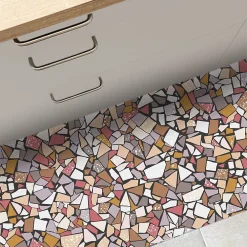 Hot 99DECO Tapis antidérapant - Fragments - vinyle - int./ext. - Multicolore - 50x120cm