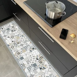 99DECO Tapis antidérapant - JC Dulce - vinyle - int./ext. - Bleu - 50x120cm* Tapis Pour Cuisine