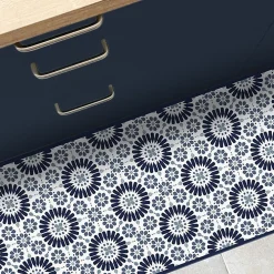 Discount 99DECO Tapis antidérapant - Marsiho - vinyle - int./ext. - Bleu - 50x200cm
