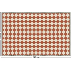 Discount 99Deco Tapis antidérapant - Rétro - vinyle - int./ext. - Rouge - 120x200cm