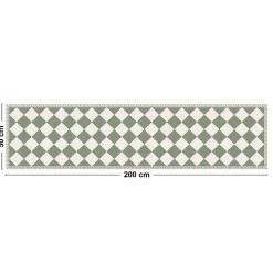 99Deco Tapis antidérapant - Rétro - vinyle - int./ext. - Vert - 50x200cm* Tapis Pour Cuisine