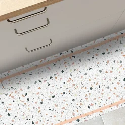 Best 99DECO Tapis antidérapant - Terrazzo - vinyle - int./ext. - Multicolore - 50x200cm