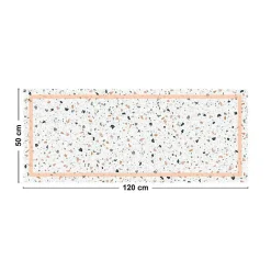 Best 99DECO Tapis antidérapant - Terrazzo - vinyle - int./ext. - Multicolore - 50x200cm