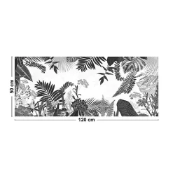 Discount 99DECO Tapis antidérapant - Végétal - vinyle - int./ext. - Noir - 50x120cm