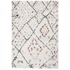 Unamourdetapis Tapis berbère motifs tribaux LYN8 MORA, Crème, noir, orange