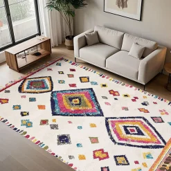Unamourdetapis Tapis berbère tissé motif ethnic LYN5 OURIKA F, ivoire* Tapis Persan Et Berbère|Tapis Pour Salon