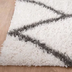 Best Unamourdetapis Tapis berbère tissé motif ethnic LYN4 BENYLE A, crème, gris foncé