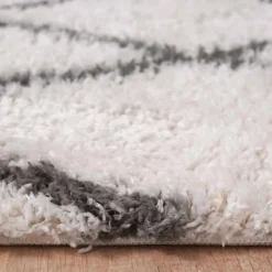 Best Unamourdetapis Tapis berbère tissé motif ethnic LYN4 BENYLE A, crème, gris foncé