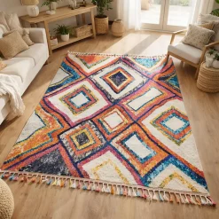 Unamourdetapis Tapis berbère tissé motif ethnic LYN5 OURIKA D, violet* Tapis Intérieur|Tapis Persan Et Berbère