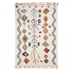 Unamourdetapis Tapis berbère tissé motif ethnic LYN5 OURIKA E, ivoire* Tapis Persan Et Berbère|Tapis Pour Salon