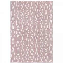 Unamourdetapis Tapis berbère tissé motif ethnic BALANIO, rose, blanc* Tapis Persan Et Berbère