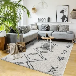 Discount Unamourdetapis Tapis berbère tissé motif ethnic LYN4 DOUX 3, crème, gris foncé