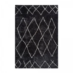 Unamourdetapis Tapis berbère tissé motif ethnic BERBIOU, noir, blanc* Tapis Persan Et Berbère