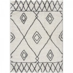 Discount Unamourdetapis Tapis berbère tissé motif ethnic LYN4 DOUX 2, crème, gris foncé