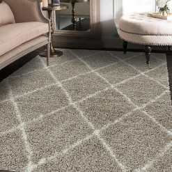 Unamourdetapis Tapis berbère tissé motif losange SHAGGY A, Beige* Tapis Persan Et Berbère