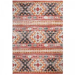Unamourdetapis Tapis berbère tissé motif saharien CLARK 5, rouge, jaune, gris* Tapis Persan Et Berbère