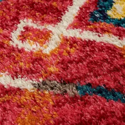 Unamourdetapis Tapis berbère tissé motifs tribaux LYN5 OURIKA B, bleu, jaune, rose, orange, blanc* Tapis Persan Et Berbère