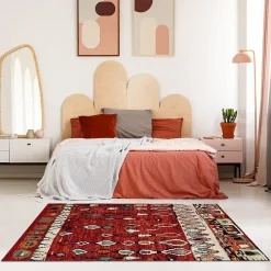 Best Unamourdetapis Tapis berbère tissé motifs tribaux LYN8 MOROCO, rouge