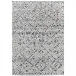 Unamourdetapis Tapis berbère tissé motifs tribaux SAUTUL, crème, gris* Tapis Persan Et Berbère