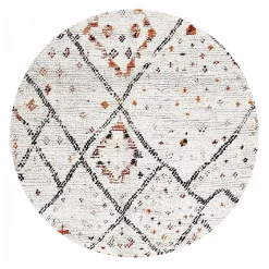 Unamourdetapis Tapis berbère tissé motifs tribaux LYN8 MORA, Crème, orange, noir* Tapis Persan Et Berbère