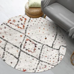 Unamourdetapis Tapis berbère tissé motifs tribaux LYN8 MORA, Crème, orange, noir* Tapis Persan Et Berbère