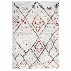 Unamourdetapis Tapis berbère tissé motifs tribaux LYN8 MORA, Crème, orange, noir* Tapis Persan Et Berbère