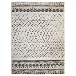 Unamourdetapis Tapis berbère tissé motifs tribaux LYN8 MABAL, Écru, noir* Tapis Persan Et Berbère
