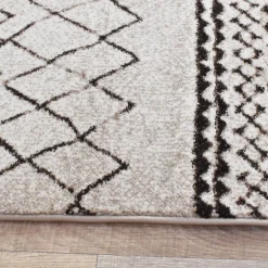 Unamourdetapis Tapis berbère tissé motifs tribaux LYN8 MABAL, Écru, noir* Tapis Persan Et Berbère