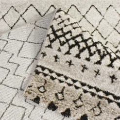 Unamourdetapis Tapis berbère tissé motifs tribaux LYN8 MABAL, Écru, noir* Tapis Persan Et Berbère