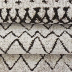 Unamourdetapis Tapis berbère tissé motifs tribaux LYN8 MABAL, Écru, noir* Tapis Persan Et Berbère