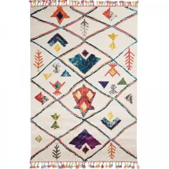 Unamourdetapis Tapis berbère tissé motifs tribaux LYN5 OURIKA C, blanc* Tapis Pour Salon