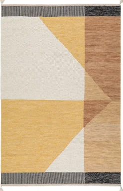 Outlet GoodHome Tapis bi-fabric jaune L.230 x l.160 cm