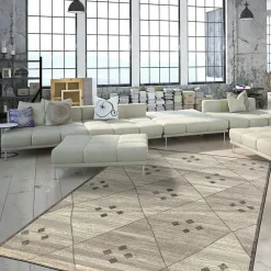 Unamourdetapis Tapis Chambre tissé motif berbère LYN1 FEZA, gris, ivoire* Tapis Persan Et Berbère