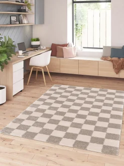 New Balta Tapis damier beige L.170 x l.120cm , Release