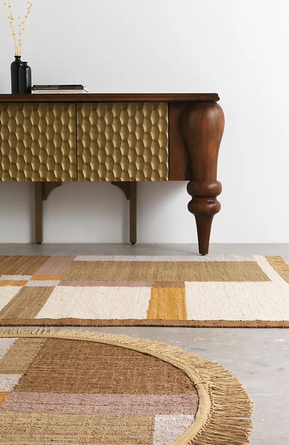 Clearance Geese Home Tapis de coton multicolor 180 cm diam.