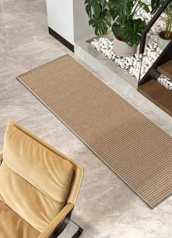 Atticgo Tapis de couloir extérieur beige rectangulaire naturel 48x200 cm NATURA* Tapis Pour Couloir|Tapis D'Entrée Et Paillasson