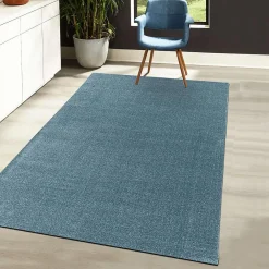 Unamourdetapis Tapis de couloir tissé motif uni BENAPO, bleu* Tapis Uni