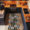 Crearreda Tapis de Cuisine antidérapant en Vinyle Fleur Vintage 50x240* Tapis Pour Cuisine