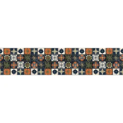 Crearreda Tapis de Cuisine antidérapant en Vinyle Fleur Vintage 50x240* Tapis Pour Cuisine