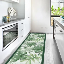 Crearreda Tapis de Cuisine antidérapant en Vinyle Vert des Tropiques 50x120 cm* Tapis Intérieur|Tapis Pour Cuisine