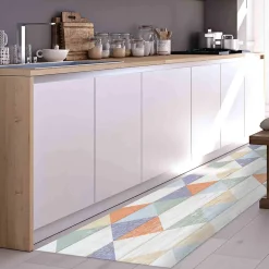 Crearreda Tapis de Cuisine antidérapant en Vinyle Bois Coloré 50x180 cm* Tapis Pour Cuisine